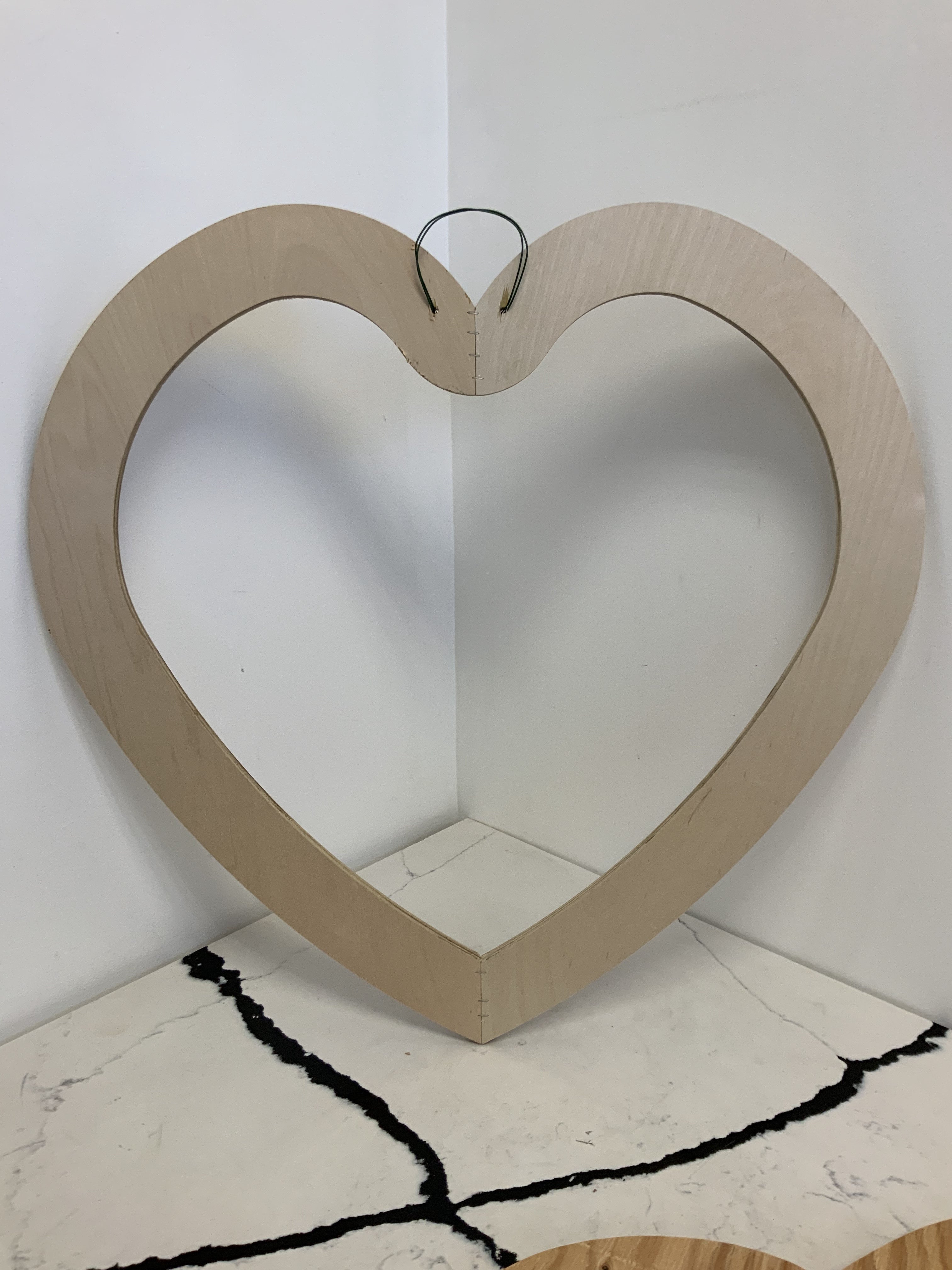 27” wood heart