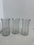 8 1/2 rose vase asst clear glass