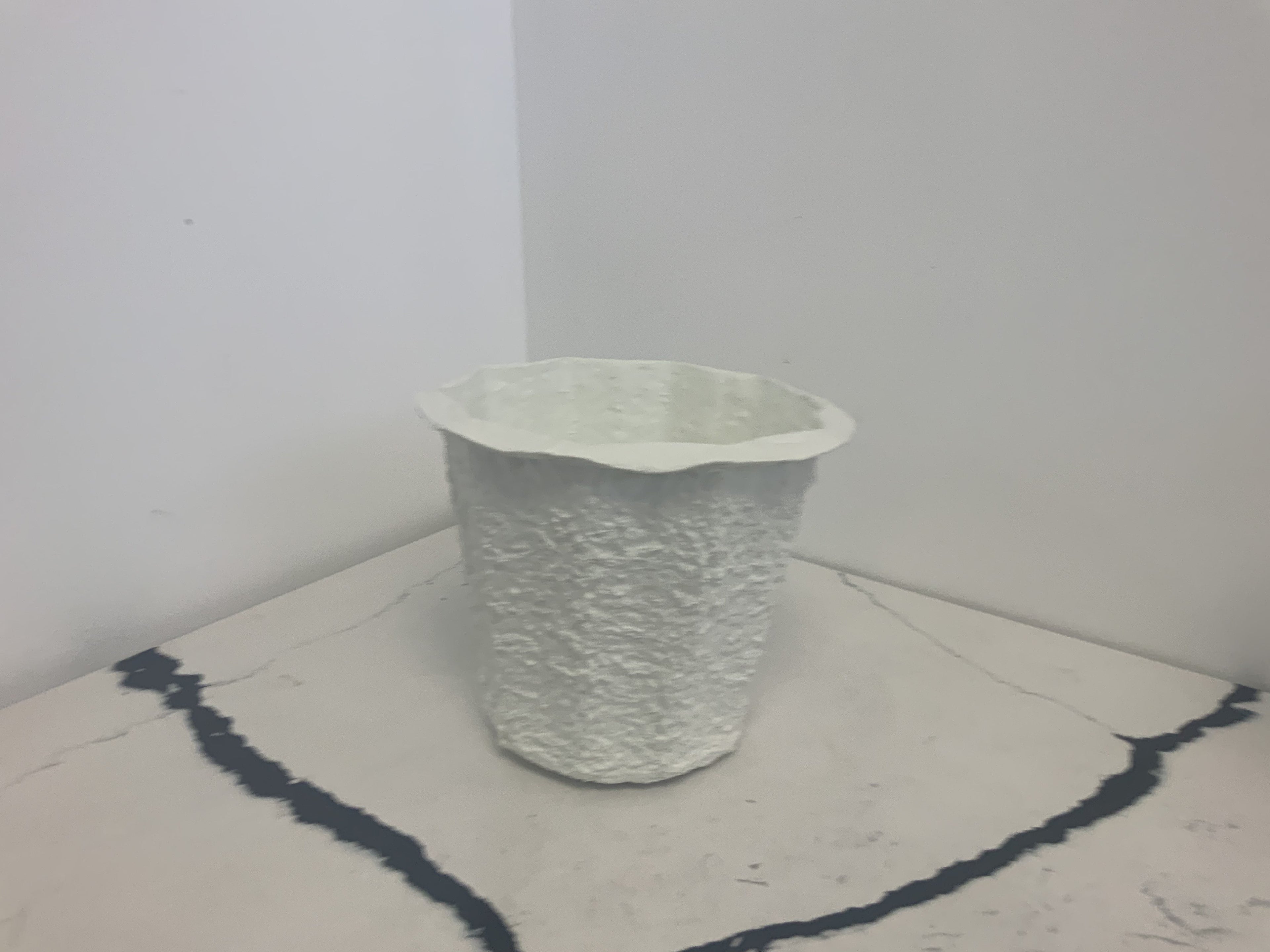 Paper mache white vase