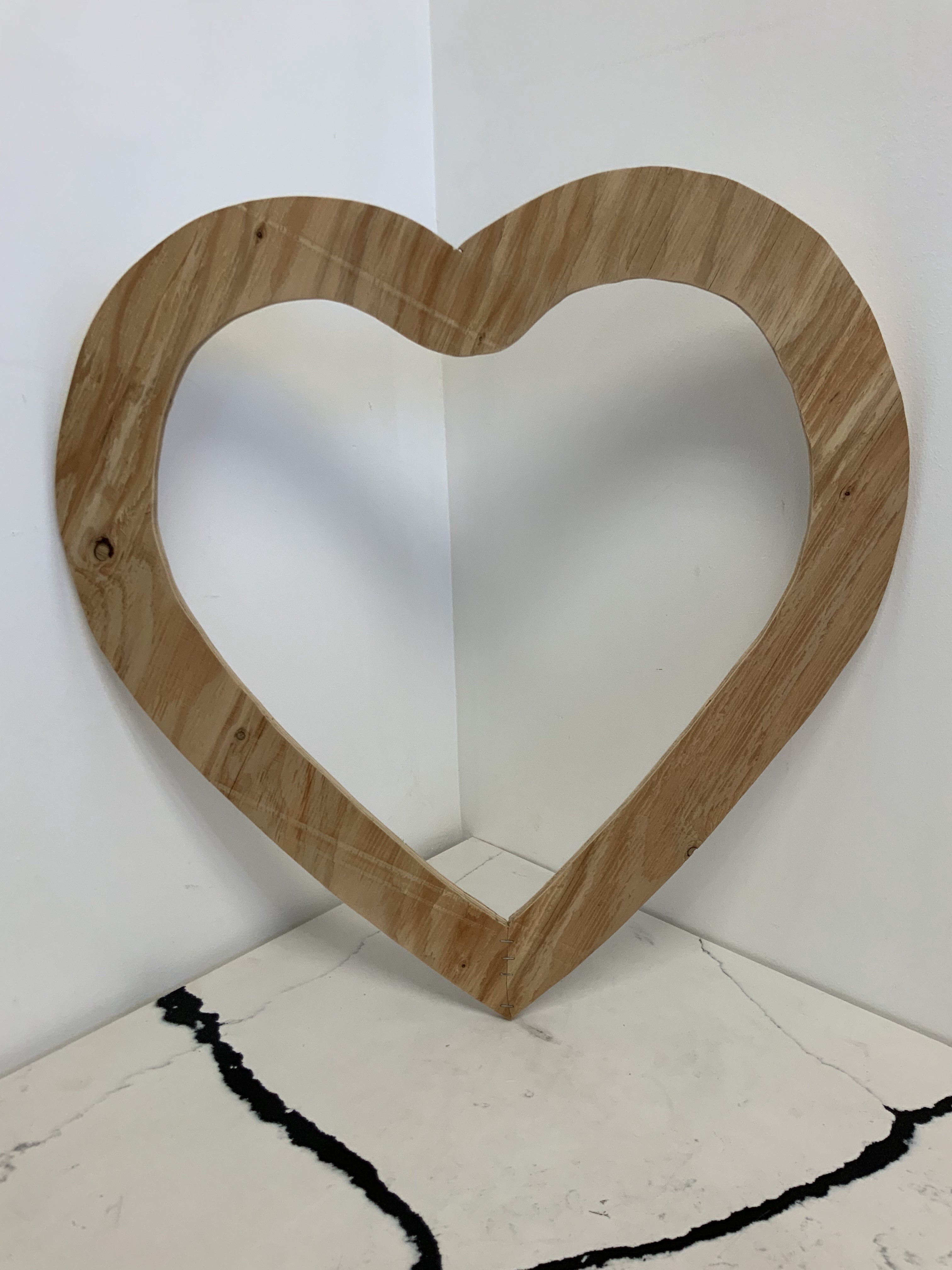 24” wood heart