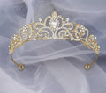 Gold and White Rhinestone Crown