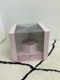Square Acrylic Heart Floral Box - PINK- Medium