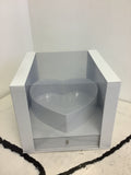 Square Acrylic Heart Floral Box - White - Medium