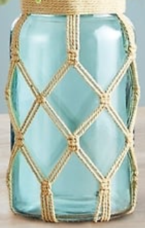 macrame blue vase