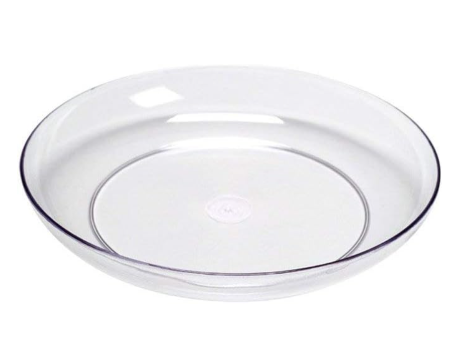 Plastic flower plate 11 inches Clear